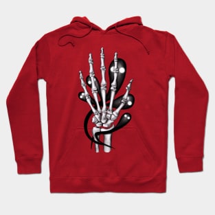 Skeleton hand with ghosts Hoodie